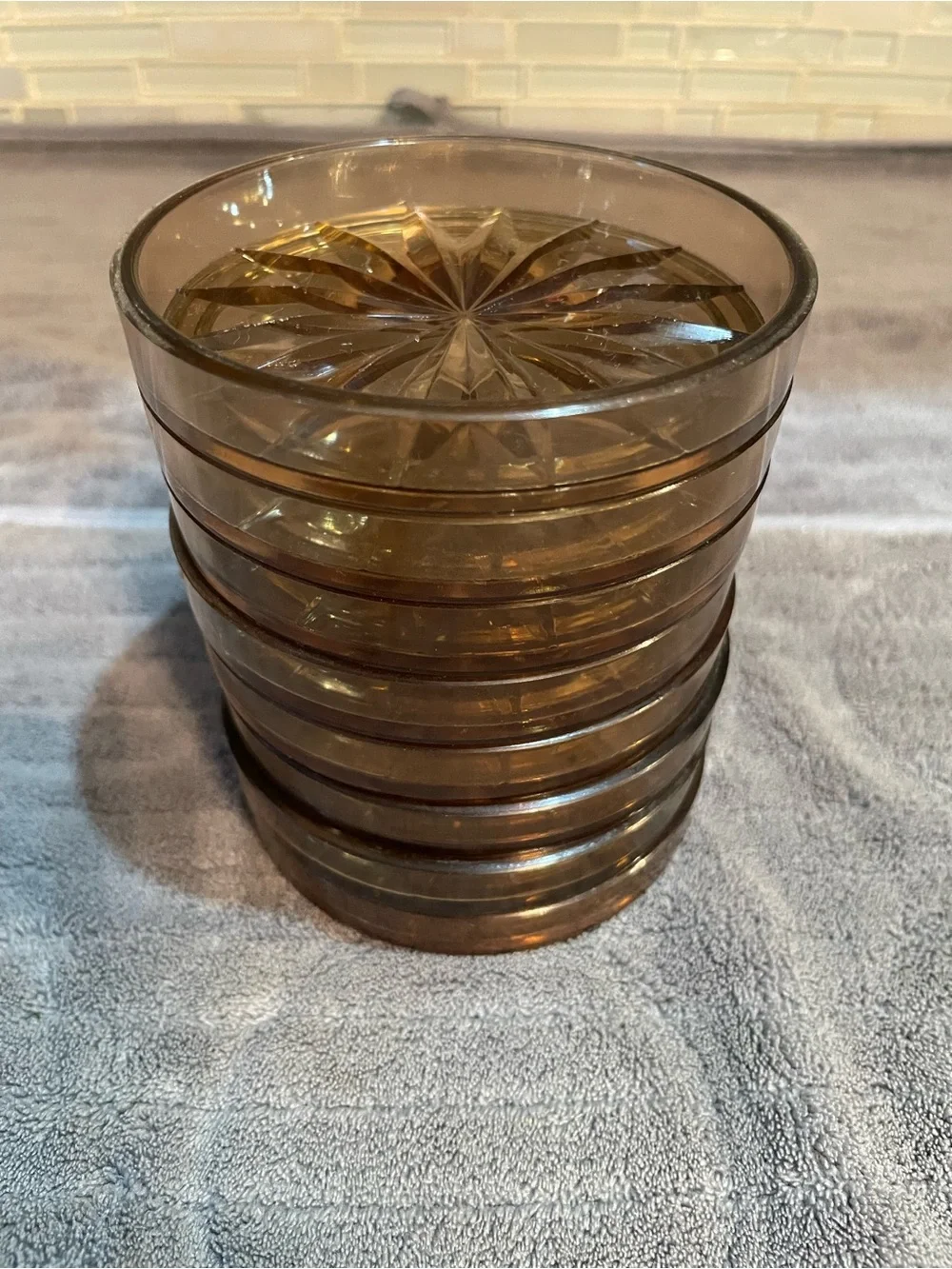 Vintage COASTER SET MCM Acrylic Lucite Starburst Set of 8
